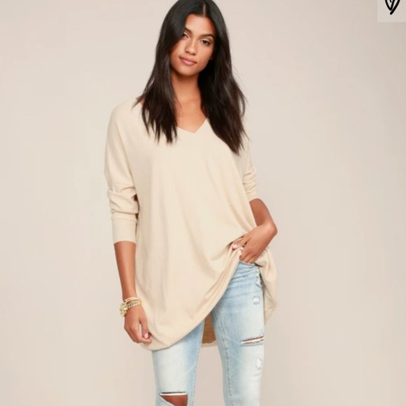 Lulus Sweaters - Lulu's Ticket to Cozy Beige Oversized Sweater